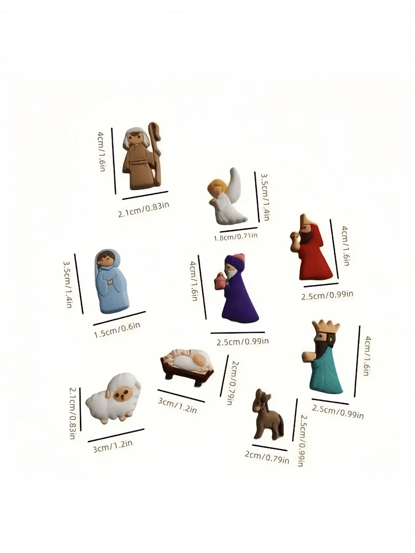 Set de 9 Imanes Navideños – Escena de la Natividad - Image 2