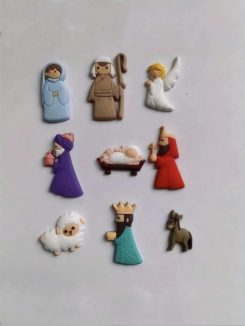 Set de 9 Imanes Navideños – Escena de la Natividad