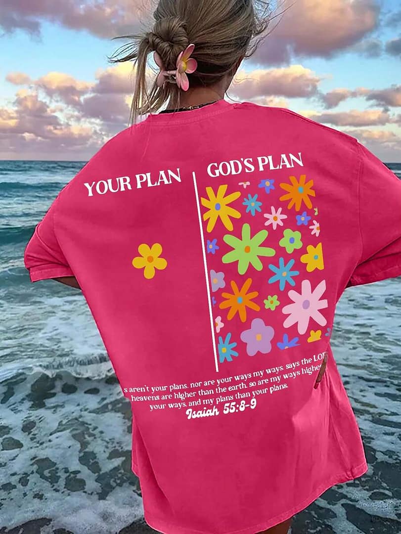Gods Plan T-Shirt Rosada - Mujer - Image 3